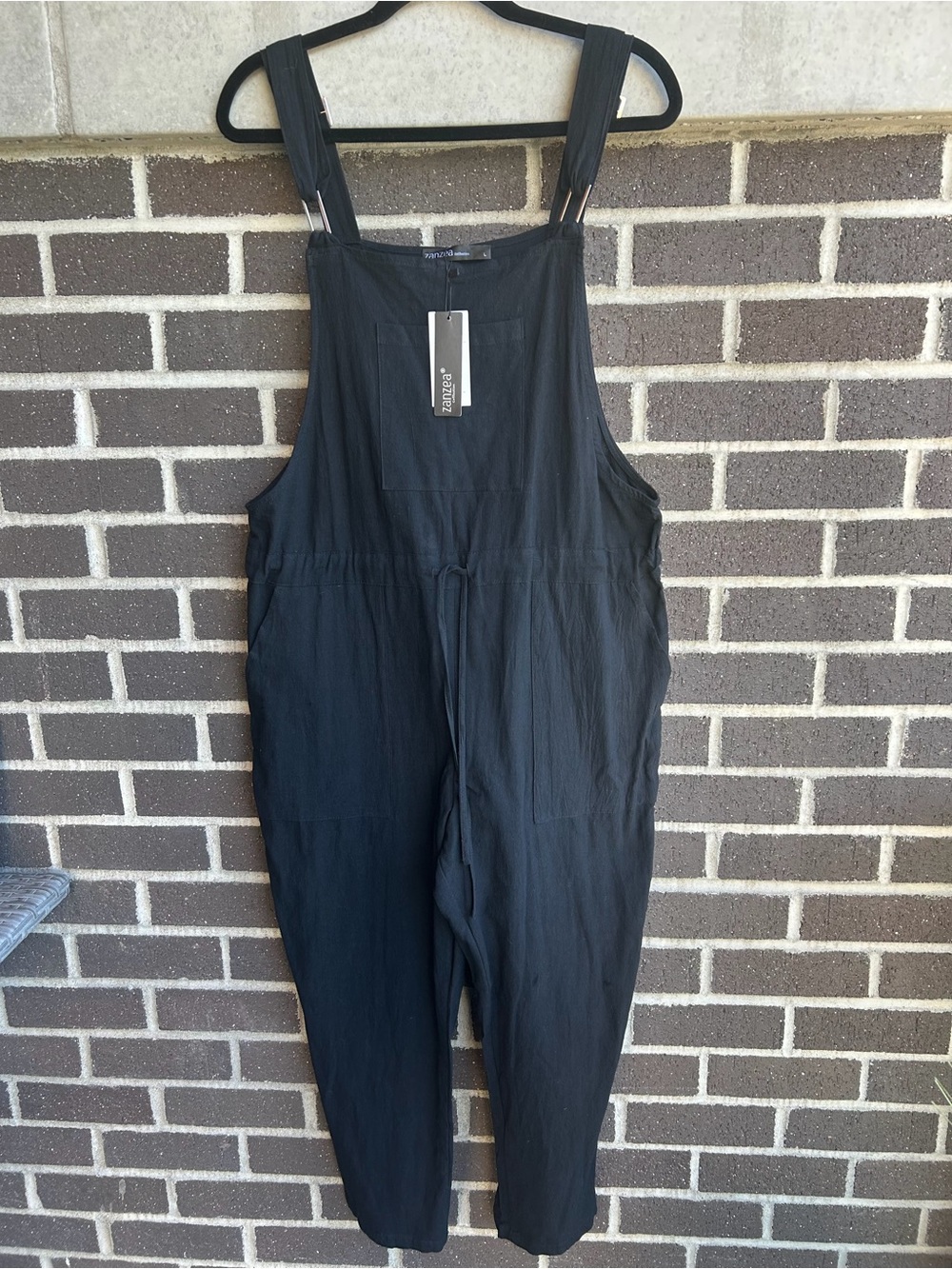 Zanzea Black Sleeveless Pocket Loose Jumpsuit/Romper Size Large